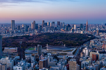 東京都渋谷区から見た東京の都市景観