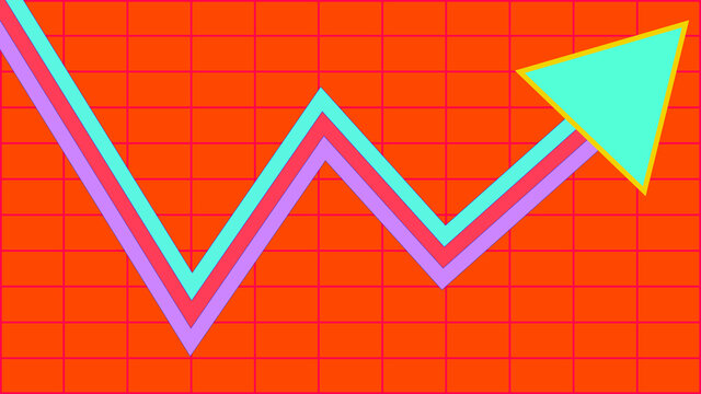 An abstract neon line chart background image.