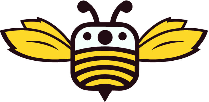 Cute happy honey bee 