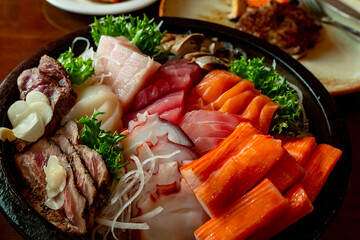 The fresh sashimi set, Japanese food
