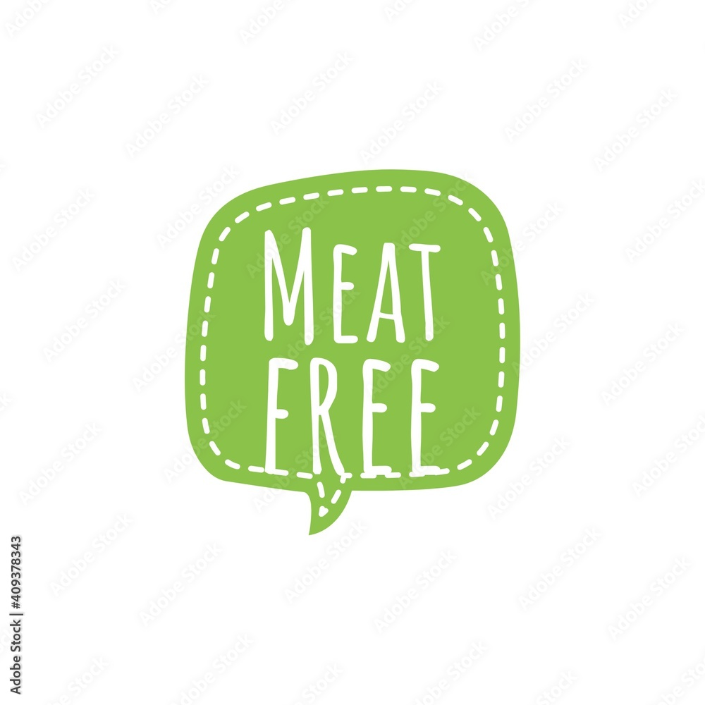 Sticker ''Meat free'' Lettering