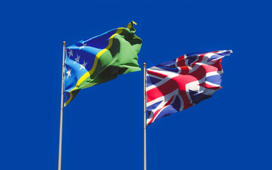 Flags of Solomon Islands and UK British.