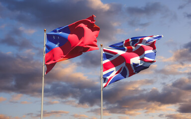 Flags of Samoa and UK British.