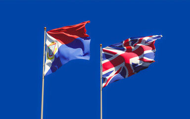 Flags of Sint Maarten and UK British.