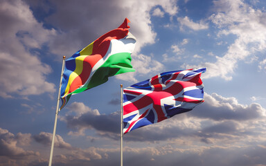 Flags of Seychelles and UK British.