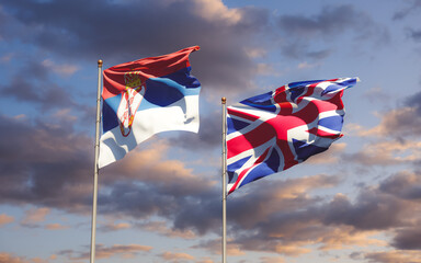 Flags of Serbia and UK British.