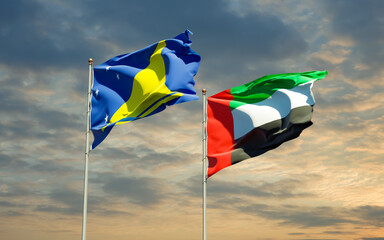 Flags of Tokelau and UAE Arab Emirates.