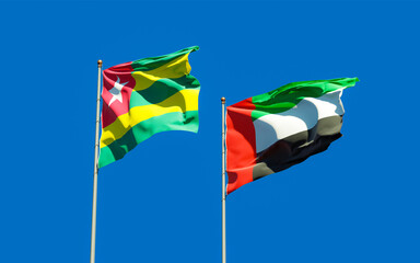 Flags of Togo and UAE Arab Emirates.