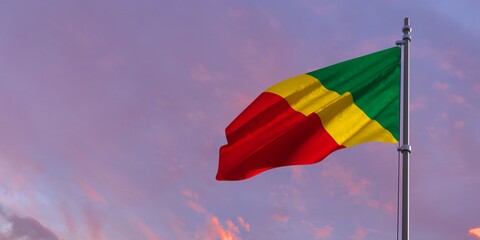 3d rendering of the national flag of the Congo
