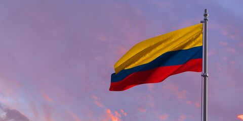 3d rendering of the national flag of the Colombia