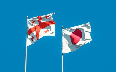 Flags of Georgia and Japan.