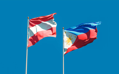 Flags of Philippines and Austria.