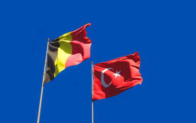 Flags of Turkey and Belgium.