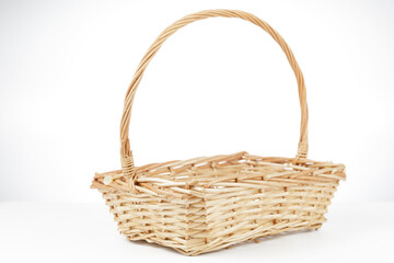Fototapeta na wymiar a rattan basket isolated on white background