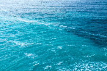 Fototapeta na wymiar beautiful, blue sea with big waves in a storm on the journey