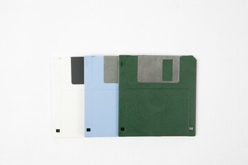 three floppy disk isolated on white background