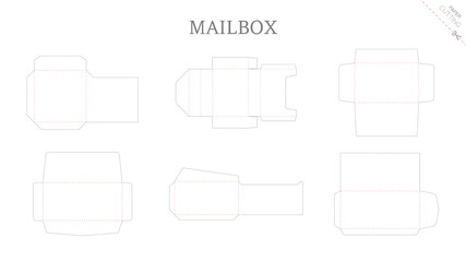 Box packaging and mockup die cut template