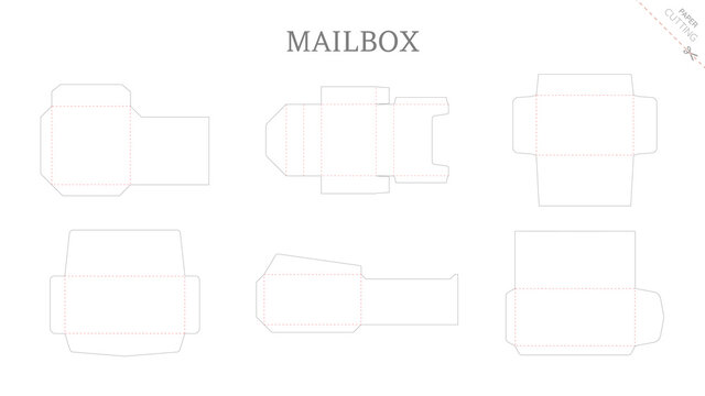 Box packaging and mockup die cut template