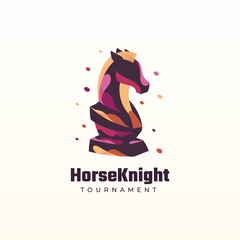 Vector Logo Illustration Horse Gradient Colorful Style.