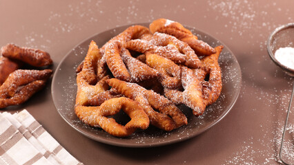 fried bugnes- angels wings and sugard