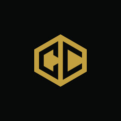 Initial letter CC hexagon logo design vector