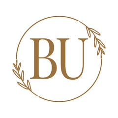 Simple Elegant Initial Letter Type BU Logo Sign Symbol Icon, Logo Design Template