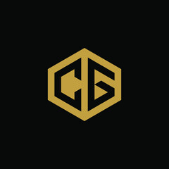 Initial letter CG hexagon logo design vector
