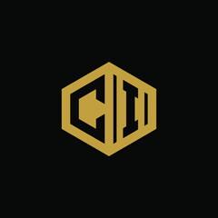 Initial letter CI hexagon logo design vector