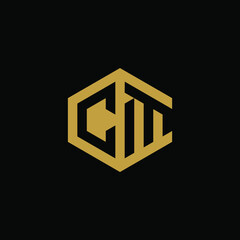 Initial letter CM hexagon logo design vector