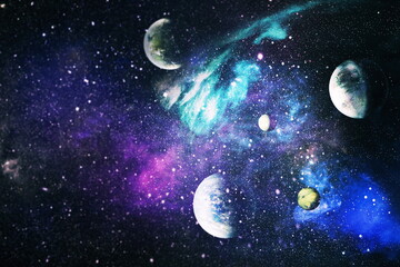 Universe filled with stars, nebula and galaxy . Science fiction art. Elements of this image...