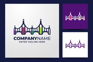Bottles Plus a Bridge Creative Logo