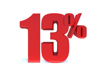 13 Percent off 3d Sign on White Background, Special Offer 13% Discount Tag, Sale Up to 13 Percent Off,big offer, Sale, Special Offer Label, Sticker, Tag, Banner, Advertising, offer. 