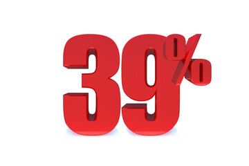 39 Percent off 3d Sign on White Background, Special Offer 39% Discount Tag, Sale Up to 39 Percent Off,big offer, Sale, Special Offer Label, Sticker, Tag, Banner, Advertising, offer. 