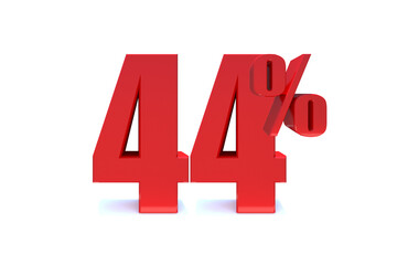 Obraz premium 44 Percent off 3d Sign on White Background, Special Offer 44% Discount Tag, Sale Up to 44 Percent Off,big offer, Sale, Special Offer Label, Sticker, Tag, Banner, Advertising, offer. 