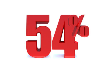 54 Percent off 3d Sign on White Background, Special Offer 54% Discount Tag, Sale Up to 54 Percent Off,big offer, Sale, Special Offer Label, Sticker, Tag, Banner, Advertising, offer. 