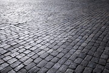 Cement brick squared stone floor background. Concrete paving slabs. Paving slabs