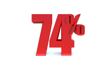 74 Percent off 3d Sign on White Background, Special Offer 74% Discount Tag, Sale Up to 74 Percent Off,big offer, Sale, Special Offer Label, Sticker, Tag, Banner, Advertising, offer. 