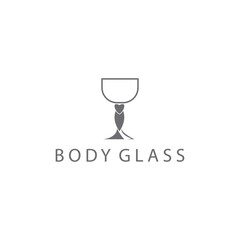 glass body, drink logo, fashion design illustration
