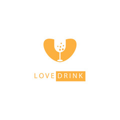 love drink logo vector icon glass abstract design illustration