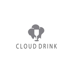 Beverage logo vector icon illustration cloud design template