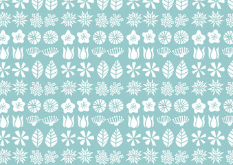 北欧風花模様_シームレス02