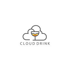 Beverage logo vector icon illustration cloud design template