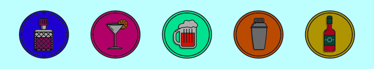 set of barman cartoon icon design template with various models. vector illustration isolated on blue background