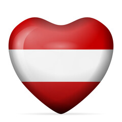 Obraz premium Heart Austria flag