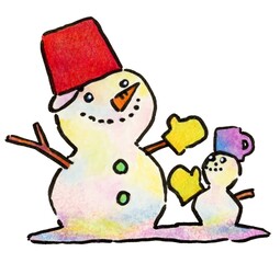 なかよし雪だるま