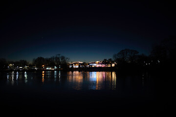 
trees, sky, clouds, mountain, night