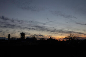
trees, sky, clouds, mountain, night