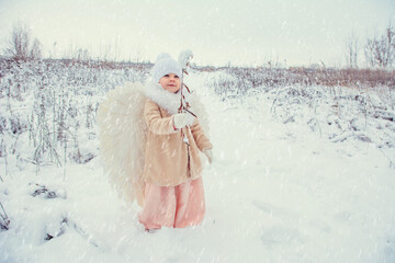 christmas, snow, winter, child, woman, santa, holiday, happy, angel wings, girl, girl angel,...