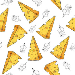 seamless pattern with cheese
