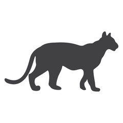 Puma silhouette, icon. Vector illustration on a white background.
